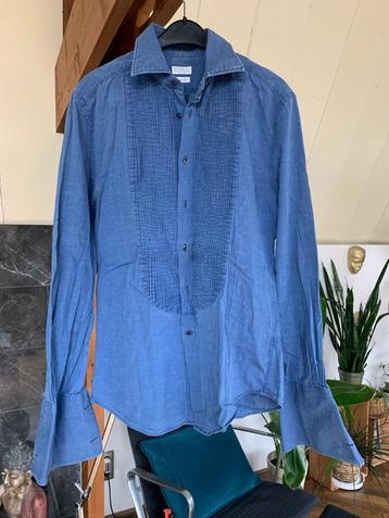 Smoking overhemd Brunello Cucinelli jeans blauw, maat S zgan beschikbaar voor biedingen