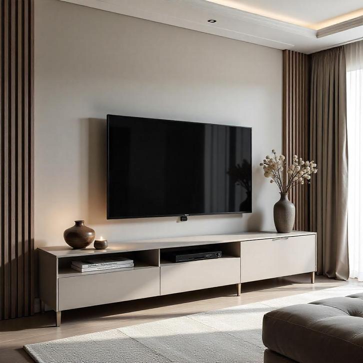 Alvina TV-meubel – Luxe taupe design, modern & elegant, Huis en Inrichting, Kasten | Overige, Nieuw, Ophalen