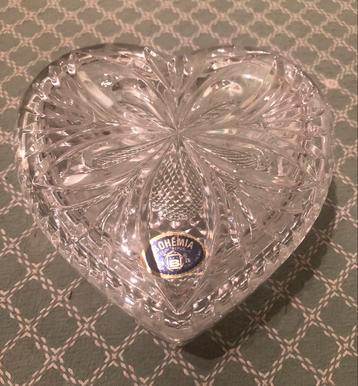 Bohemia Crystal Hart Bonbonnière Tsjechië Vintage beschikbaar voor biedingen