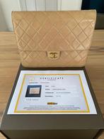 Chanel classic single flap bag, origineel, Beige, Ophalen of Verzenden, Schoudertasje, Zo goed als nieuw