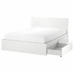 IKEA Malm bed, Huis en Inrichting, Slaapkamer | Bedden, Ophalen, Wit, Tweepersoons, 140 cm