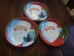 kerstservies 3  zware  dinerborden Ø 27cm kerstman, Ophalen of Verzenden, Zo goed als nieuw, Bord(en), Overige stijlen