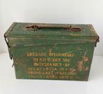 Oude Militaire Munitie Kist Leger Mortier, Antiek en Kunst, Verzenden
