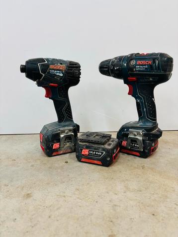 Bosch Schroef-/Slagschroefmachine incl 3x 14,4volt beschikbaar voor biedingen
