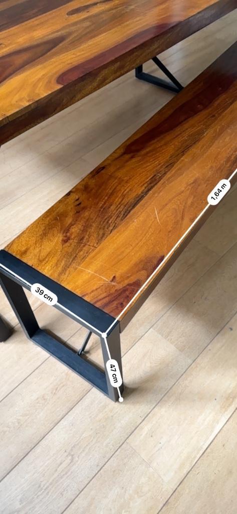 Eettafel met bankje, Huis en Inrichting, Tafels | Eettafels, Gebruikt, 50 tot 100 cm, 150 tot 200 cm, Rechthoekig, Ophalen
