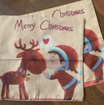 Rendier kind kerstmuts christmas retro kerst kussenhoes, Ophalen of Verzenden, Nieuw