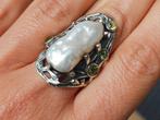 Vanoli 925 zilveren ring biwa parel en peridot maat 17,5, Daiva1973@hotmail.com, Met edelsteen, Vanoli, Nieuw