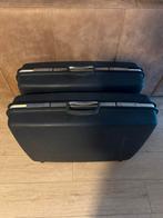 2 donker  blauwe samsonite koffers, Hard kunststof, 45 tot 55 cm, Zo goed als nieuw, Wieltjes