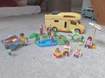 Playmobil camper en zwembad, Ophalen of Verzenden, Gebruikt