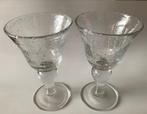 2 oude goblet geblazen wijnglazen bubbeltjes glas wijnglas, Antiek en Kunst, Ophalen of Verzenden