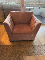 fauteuil roze, Huis en Inrichting, Fauteuils, Ophalen, Gebruikt, 75 tot 100 cm, Roze velvet fluweel