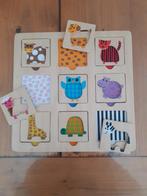 Houten puzzel  dieren 9 stukjes, 2 tot 4 jaar, Gebruikt, Ophalen of Verzenden, Van hout