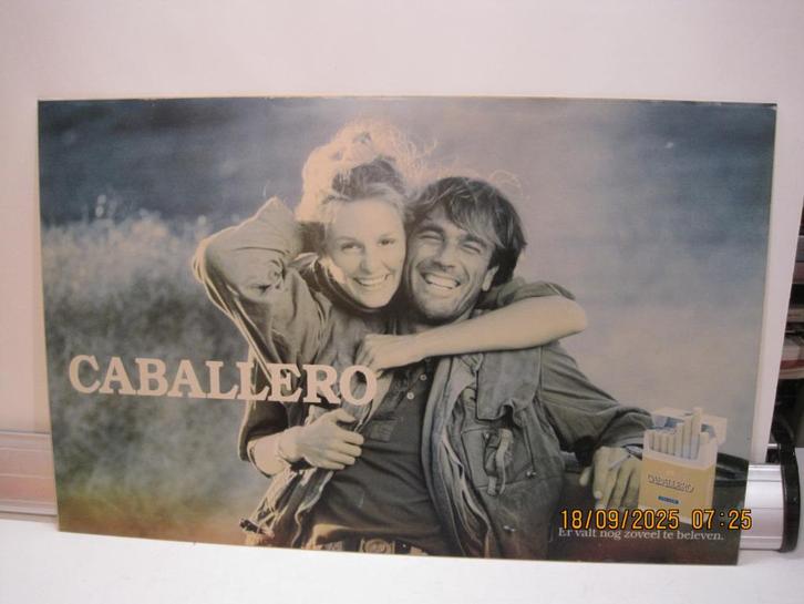 caballero reclame kunststof bord 60/39 cm (354), Verzamelen, Merken en Reclamevoorwerpen, Gebruikt, Reclamebord, Ophalen of Verzenden