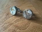 Uurwerk Manchetknopen - Uniek en Stijlvol cufflinks, Ophalen of Verzenden, Zo goed als nieuw, Overige materialen, Verzilverd
