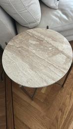 Marmeren bijzet tafeltje hoogte 44cm, Huis en Inrichting, Tafels | Bijzettafels, Minder dan 45 cm, Minder dan 55 cm, Rond, Ophalen of Verzenden