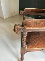 Antieke Zetel met Houtsnijwerk, Antiek en Kunst, Antiek | Meubels | Stoelen en Banken, Ophalen of Verzenden