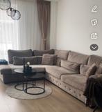 Taupe velvet bank, Ophalen, Gebruikt, Stof