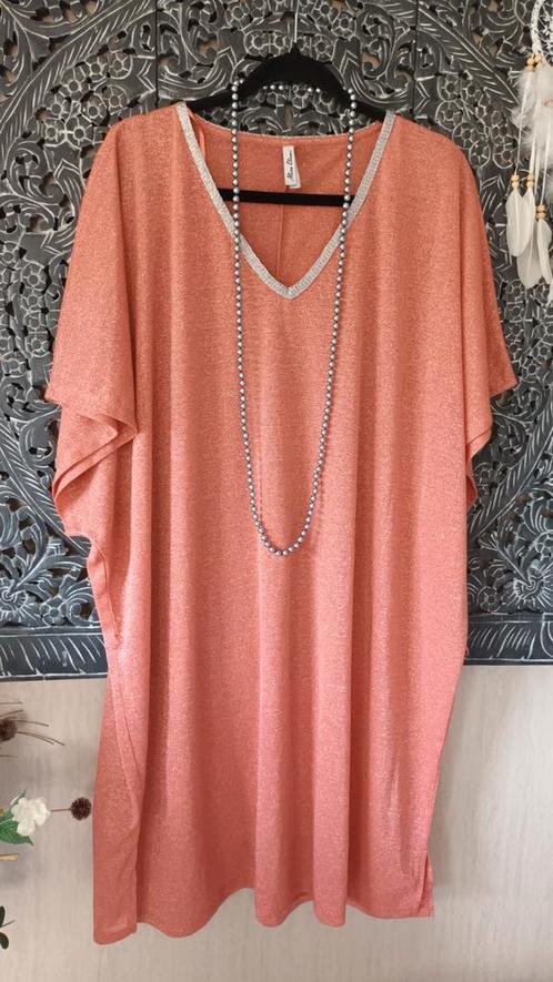 Zalmkleurig jurkje Miss Etam maat 52 + legging, Kleding | Dames, Jurken, Nieuw, Maat 46/48 (XL) of groter, Oranje, Boven de knie