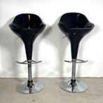 Set van twee kunststof retro barkrukken, Gebruikt, Ophalen of Verzenden, In hoogte verstelbaar, 90 cm of meer