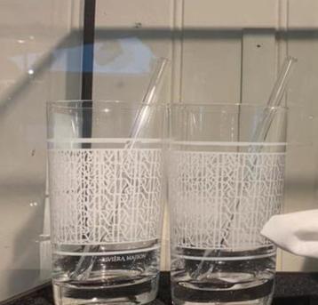Riviera Maison Waterglas - RM Longdrink Glass & Straw 6 stuk beschikbaar voor biedingen