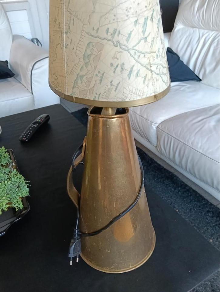 Vintage Lamp met Kaartmotief, Antiek en Kunst, Antiek | Lampen, Ophalen of Verzenden