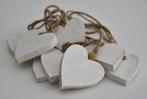 Hanger houten hartje 7, 10 of 15 cm white-wash of zwart p/st, Ophalen of Verzenden, Nieuw