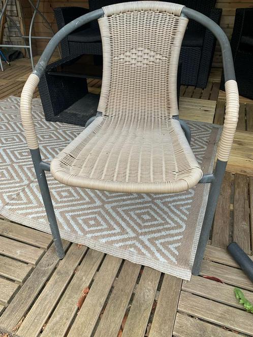 4x terrasstoel, Tuin en Terras, Tuinstoelen, Zo goed als nieuw, Kunststof, Stapelbaar, Ophalen