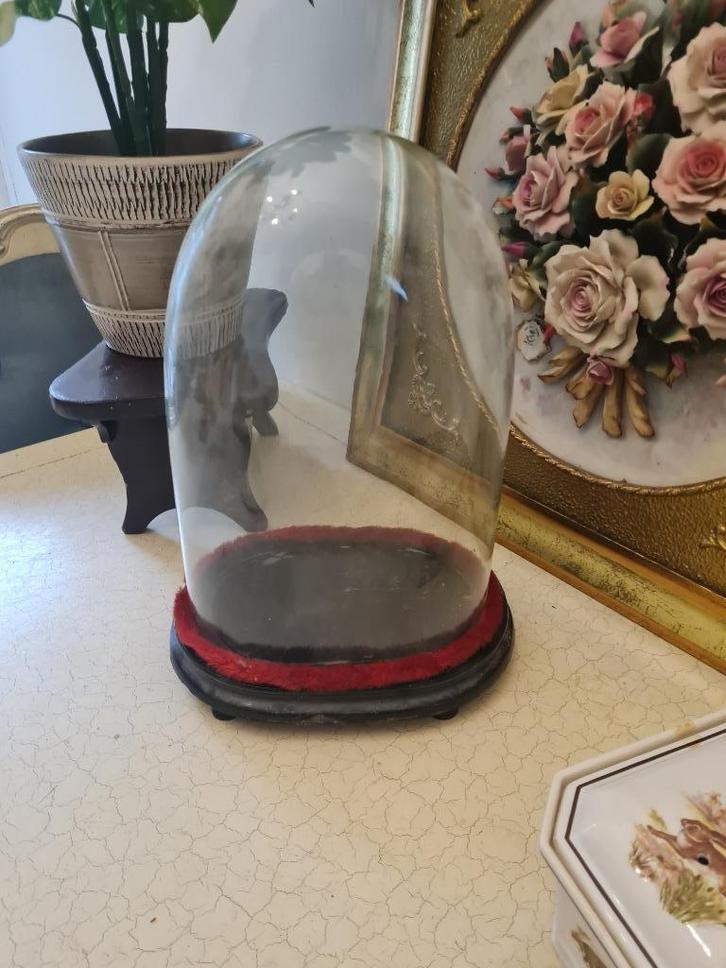 Antieke ovale stolp op origineel houten onderbord, Huis en Inrichting, Woonaccessoires | Stolpen, Zo goed als nieuw, Ophalen