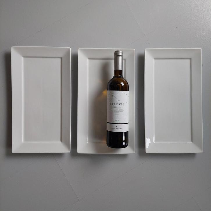 SET 3x Schaal Bord Servies Wit Serveren Diner Ontbijt Eten, Huis en Inrichting, Keuken | Servies, Zo goed als nieuw, Bord(en)