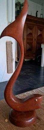 Leuk vintage retro houten vis design beeldje 28 cm hoog, Ophalen of Verzenden, Zo goed als nieuw, Dier