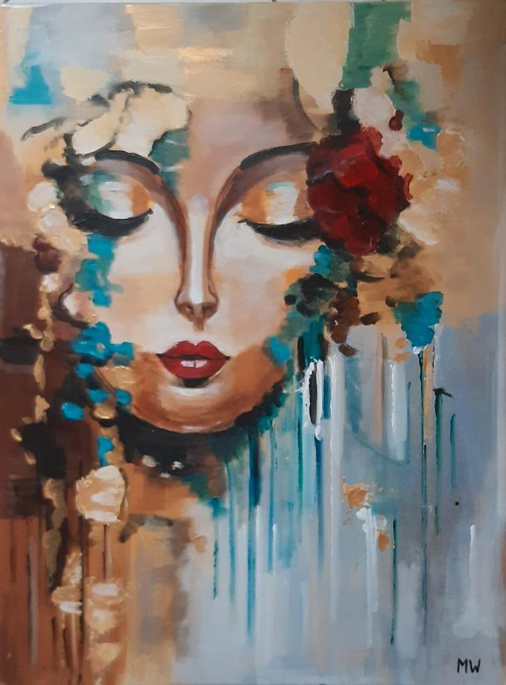 Kunst 80-60cm, Antiek en Kunst, Kunst | Schilderijen | Modern, Ophalen of Verzenden