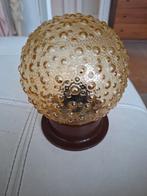 Vintage plafondlamp, bol, getint glas, Huis en Inrichting, Lampen | Plafondlampen, Ophalen of Verzenden, Zo goed als nieuw, Glas