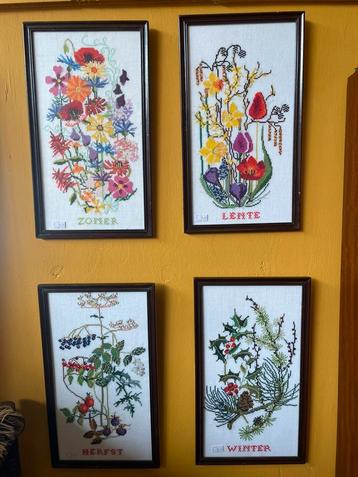 4 vintage lijsten met seizoenen, per stuk €16,50 beschikbaar voor biedingen