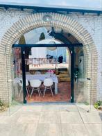 Dubbele deuren gelaagd glas inclusief metalen frame., Tuin en Terras, Overkappingen, Ophalen, Zo goed als nieuw