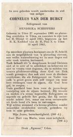 Cornelus van der Burgt 1905 Uden + 1961 Uden, 55 jaar, Verzenden