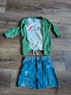 H&M Blue queen set setje 134 denim rok shirt vest, Ophalen of Verzenden, Zo goed als nieuw, Maat 134