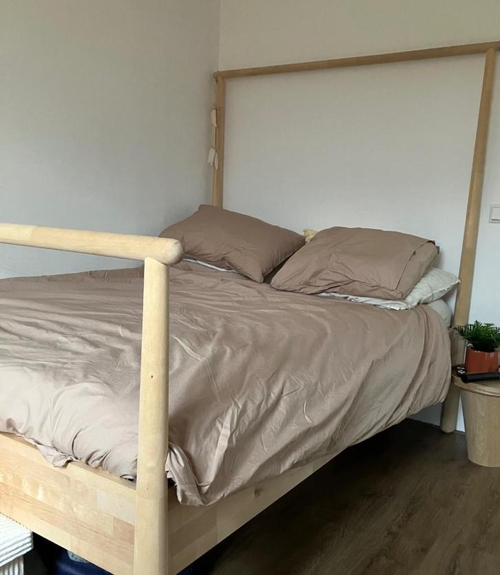 Bed Ikea GJORA 140x200 cm, Huis en Inrichting, Slaapkamer | Bedden, Zo goed als nieuw, Tweepersoons, 140 cm, 200 cm, Hout, Wit