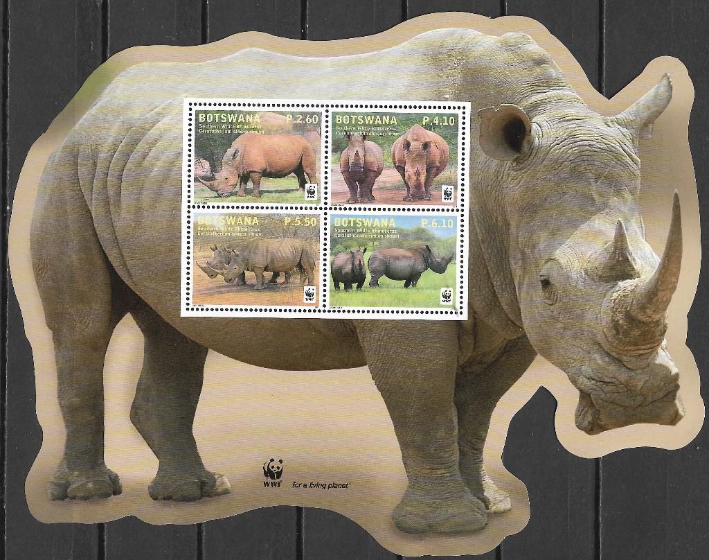 Botswana 2011 WNF Witte neushoorn vel postfris, Verzenden, Overige landen, Postfris