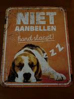 Beagle tekstbord niet aanbellen hond slaapt, Ophalen of Verzenden, Zo goed als nieuw