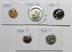 **  1968 - USA  -  5 Munten uit 1968 - incl ZILVER  **, Postzegels en Munten, Munten | Amerika, Verzenden, Noord-Amerika, Setje
