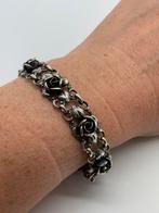 V768 Prachtige zilveren TEKA roosjes armband, Sieraden, Tassen en Uiterlijk, Antieke sieraden, Ophalen of Verzenden, Zilver, Armband