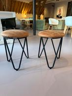 2 Zuiver krukjes cognac vegan leer, Ophalen, Zo goed als nieuw, IJzer