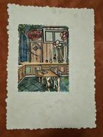 Acryl en inkt en geschilderd papier op papier 50x70, Antiek en Kunst, Kunst | Schilderijen | Modern, Ophalen