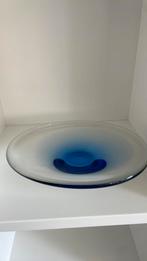 Boheems Tsjechisch Blauw Helder Schaal Glas Kristal, Antiek en Kunst, Ophalen of Verzenden