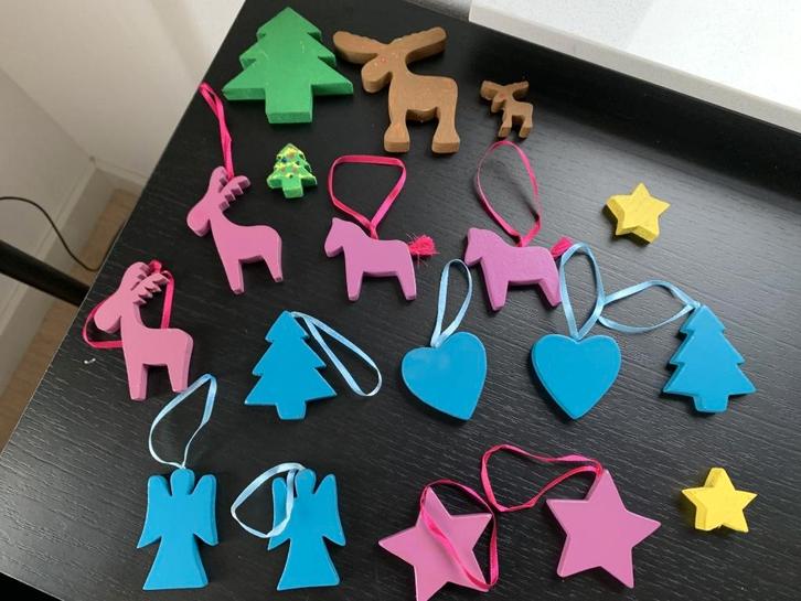 18 houten kerst decoratie figuurtjes, Diversen, Kerst, Nieuw, Ophalen