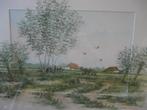 Kunst schilderij jan thiele weiland aquarel tekening boerder, Ophalen