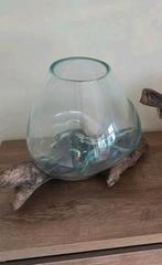 Glas op boomstam, Ophalen of Verzenden, Overige kleuren, Glas, Minder dan 50 cm
