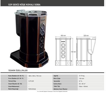 S39 SEKİZ KÖŞE KOVALI SOBA – Achthoekige Gietijzeren Kachel beschikbaar voor biedingen