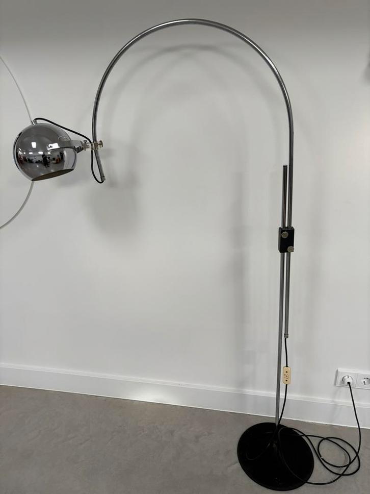 Vintage Gepo staande booglamp (space age), Huis en Inrichting, Lampen | Vloerlampen, Gebruikt, 150 tot 200 cm, Metaal, Ophalen