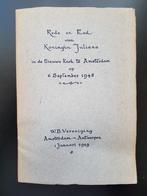 Rede en Eed van Koningin Juliana 6 september 1948 boek, Ophalen of Verzenden, Gebruikt, Tijdschrift of Boek
